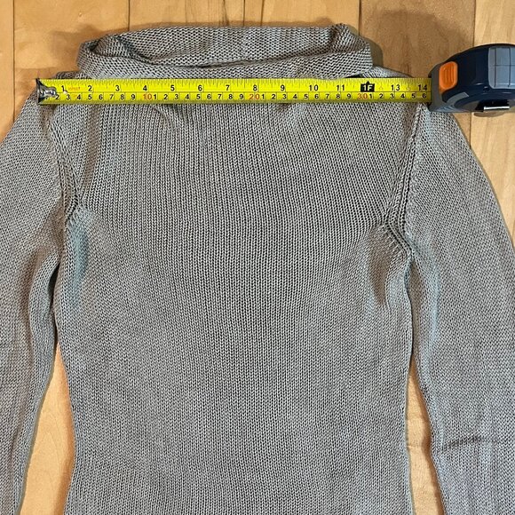 XS Banana Republic Taupe Silk Knit Mock-Neck Long Sleeve - Picture 5 of 7
